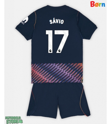 Tottenham Hotspur Savio #17 Replika Babytøj Udebanesæt Børn 2026-27 Kortærmet (+ Korte bukser)